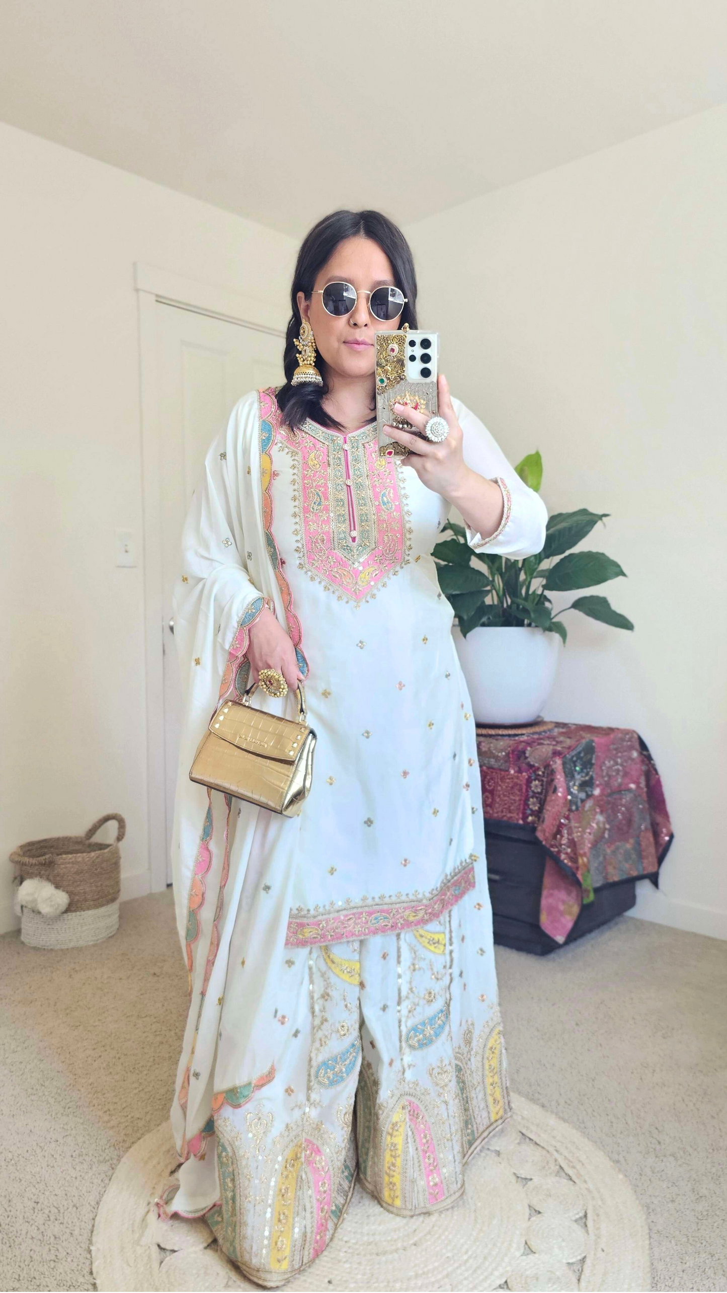 MAIYA SHARARA OFF-WHITE