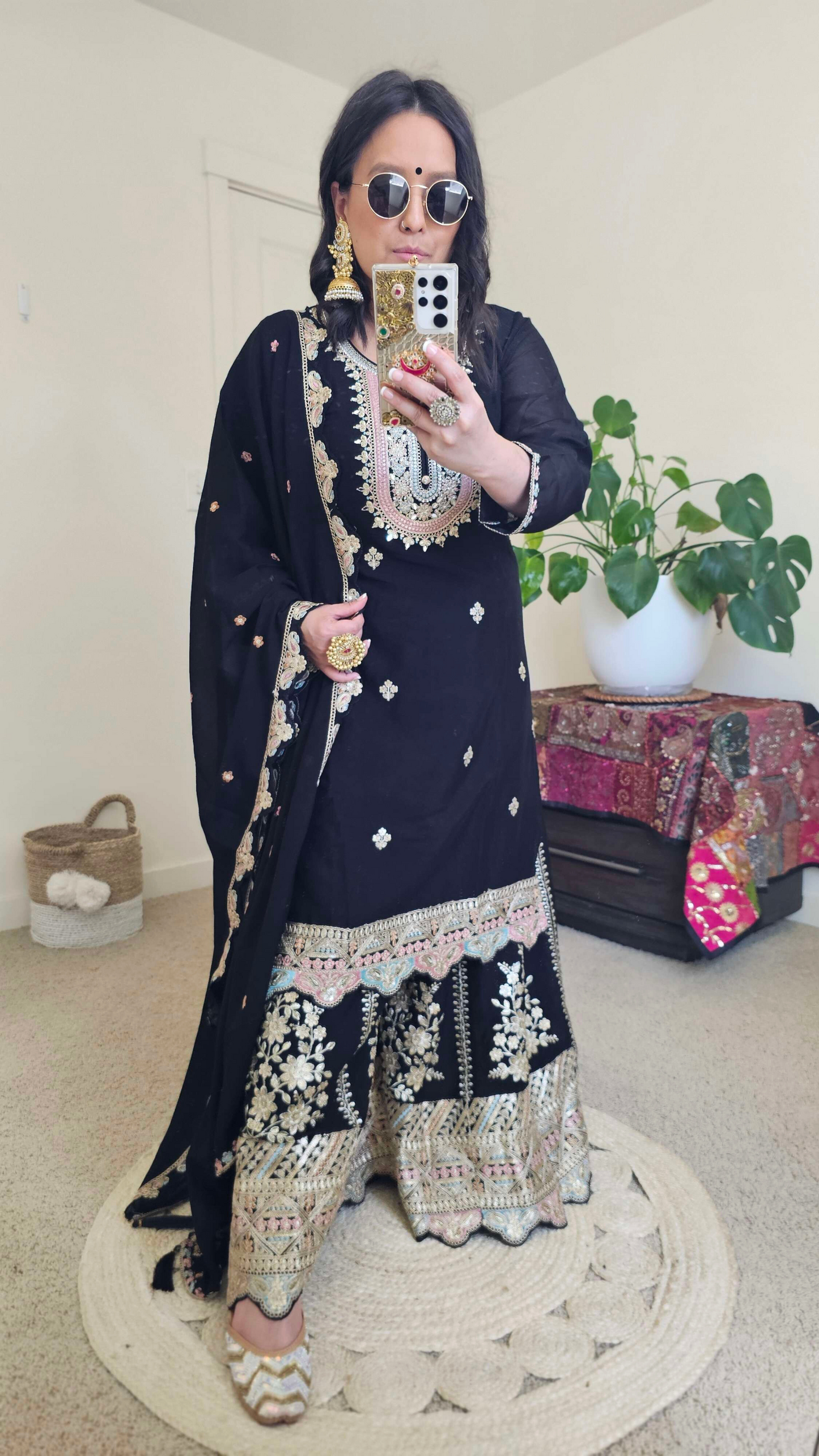 PRIYA SHARARA BLACK