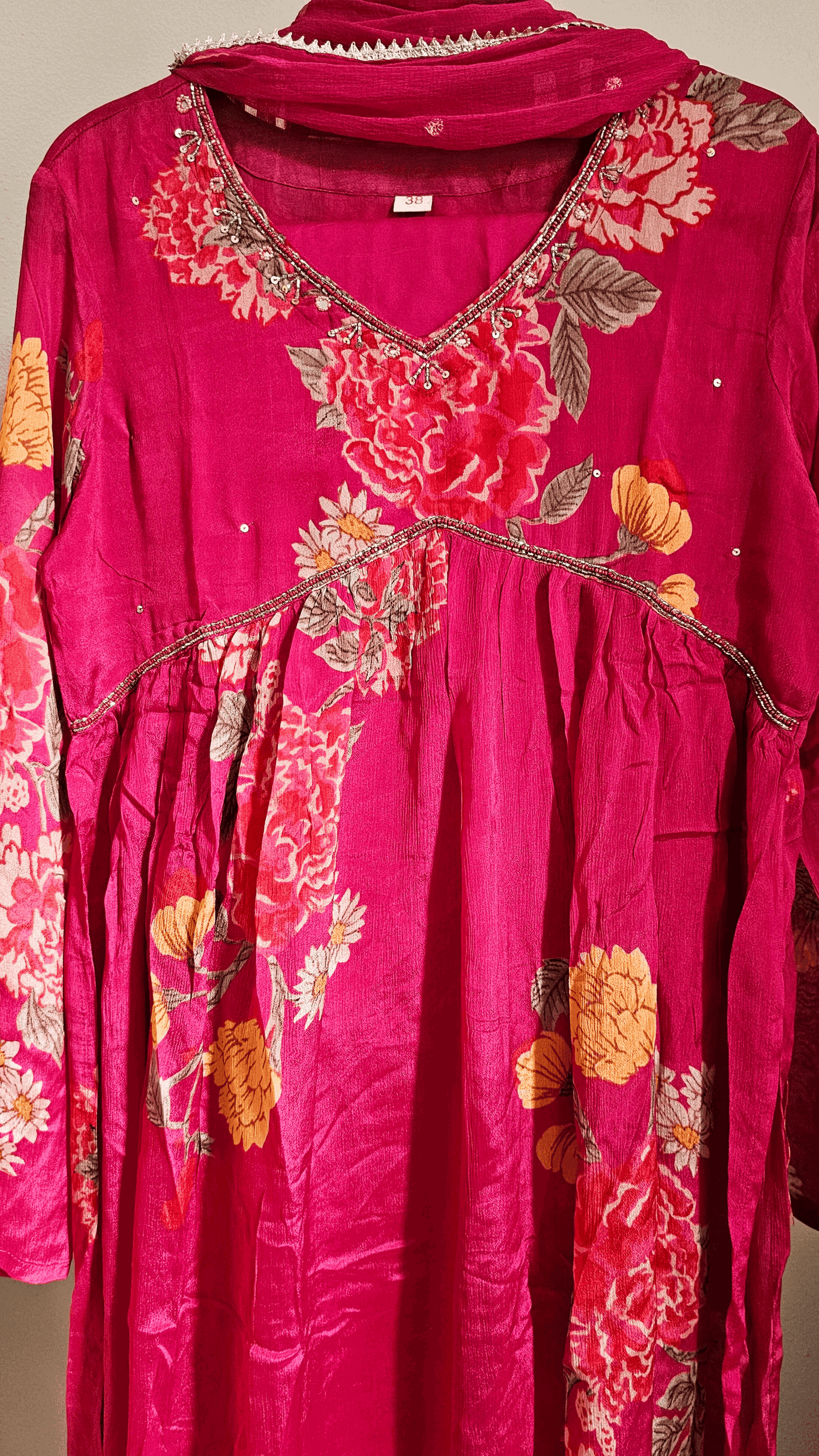 radha pink alia naira cut chinnon