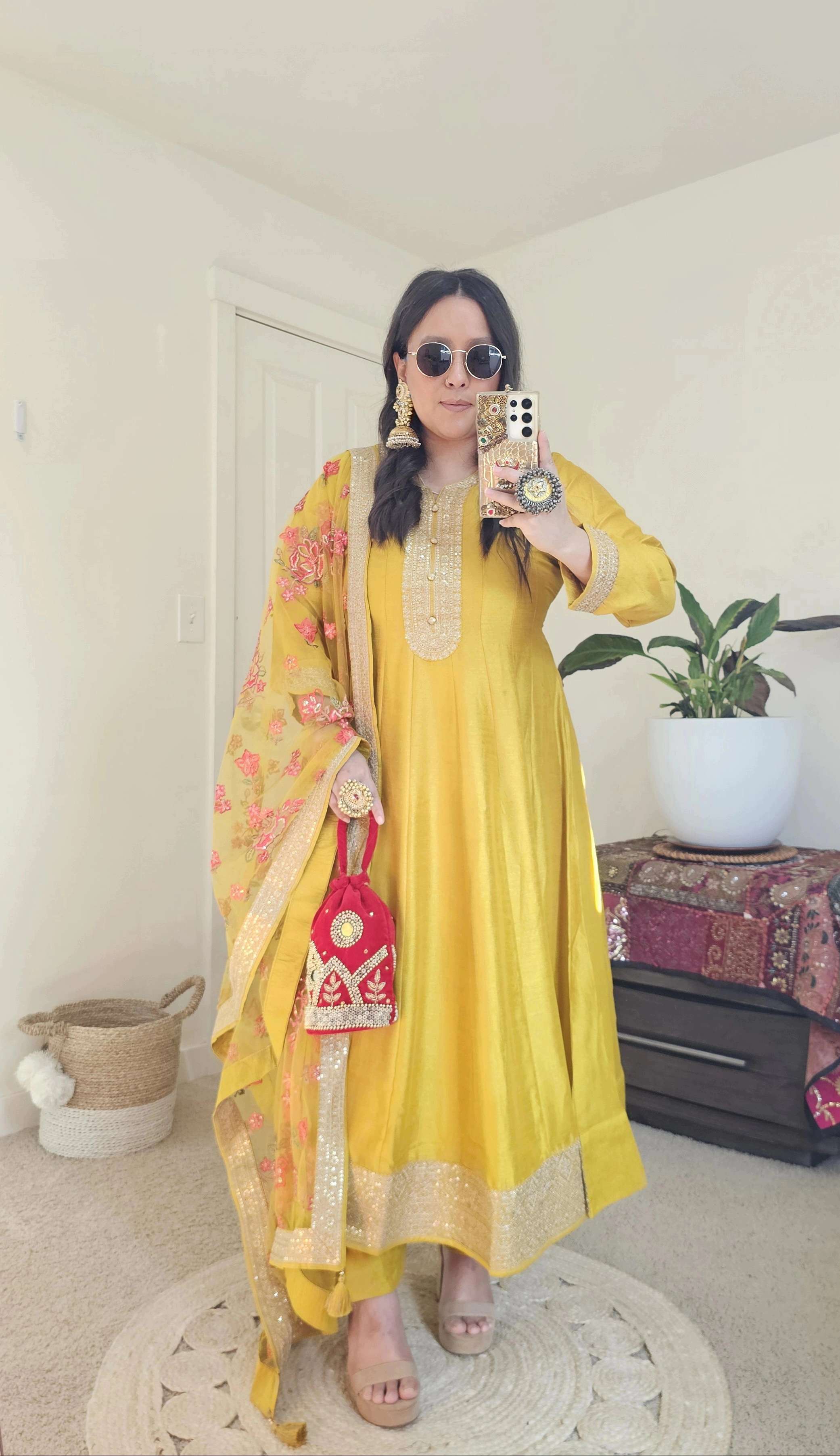 KANCHI ANARKALI YELLOW
