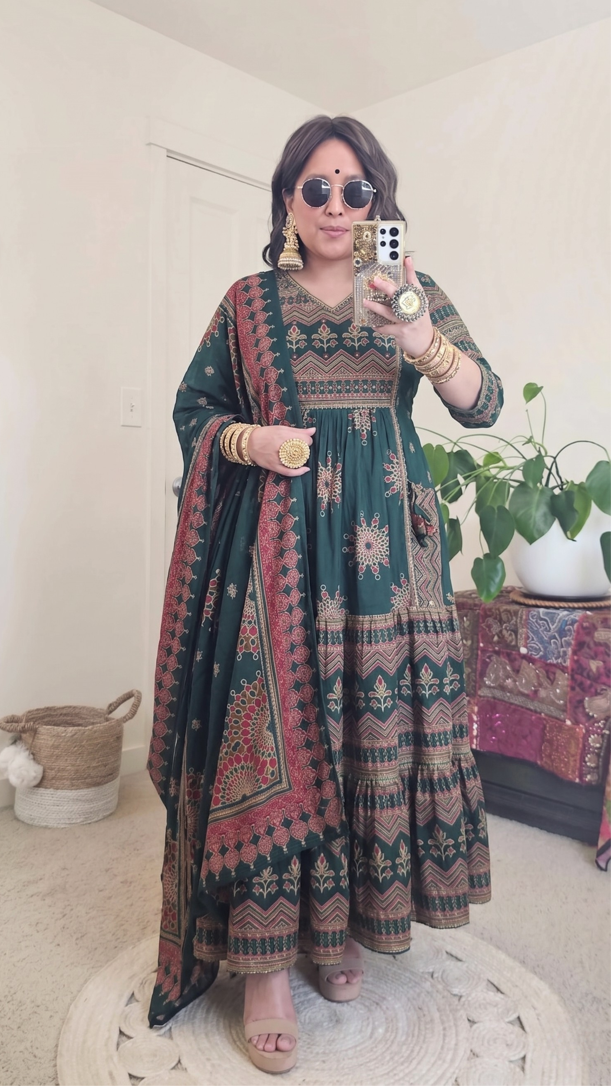 DEVI ANARKALI GREEN