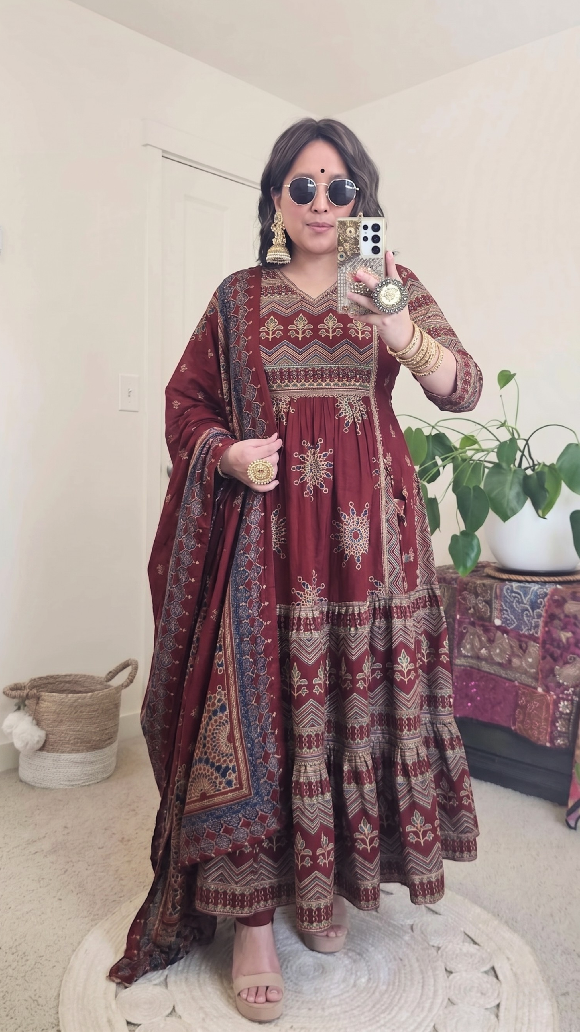 DEVI ANARKALI DARK MAROON
