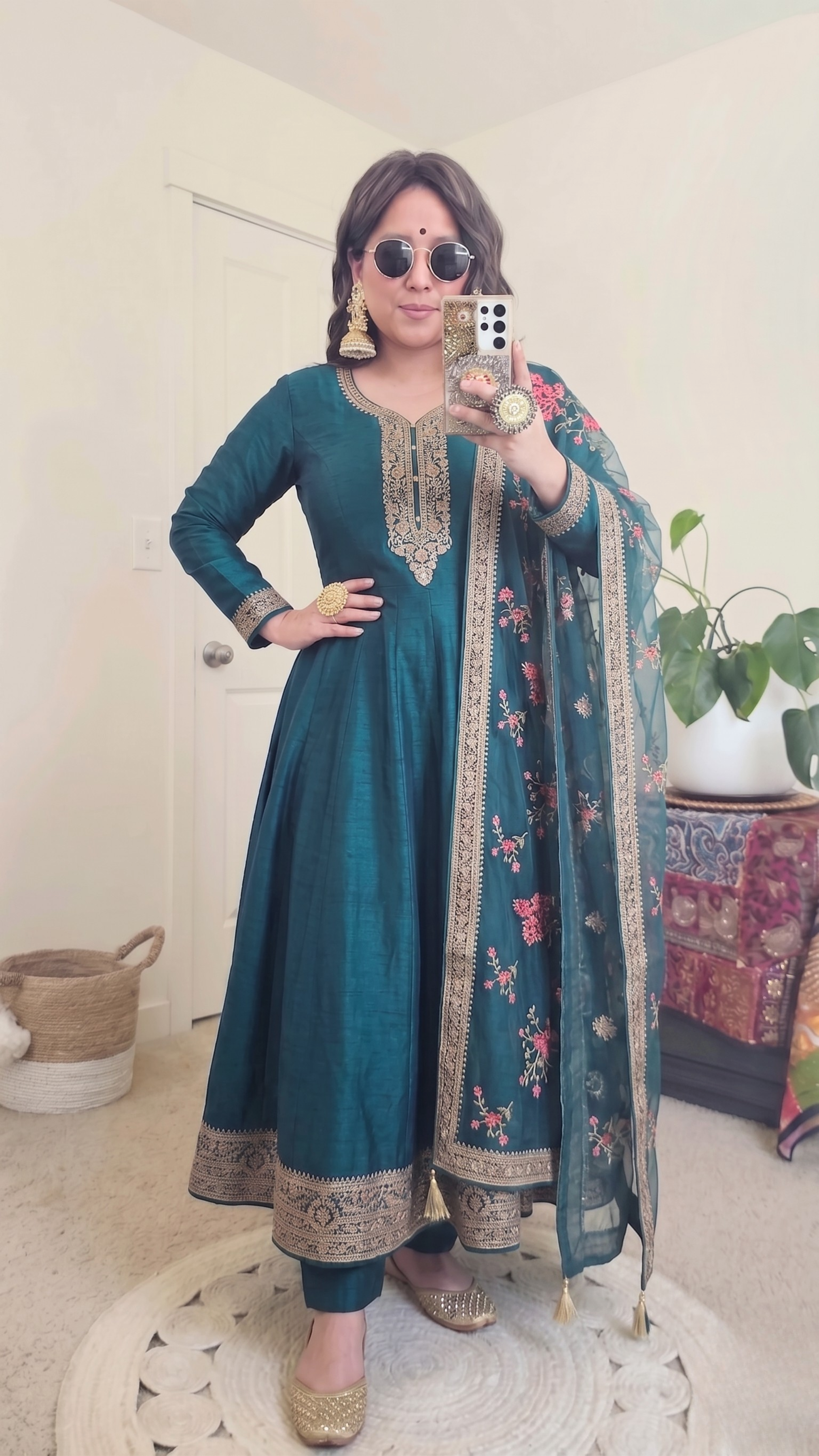 KANCHI ANARKALI TEAL BLUE