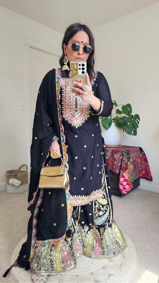 MAIYA SHARARA BLACK