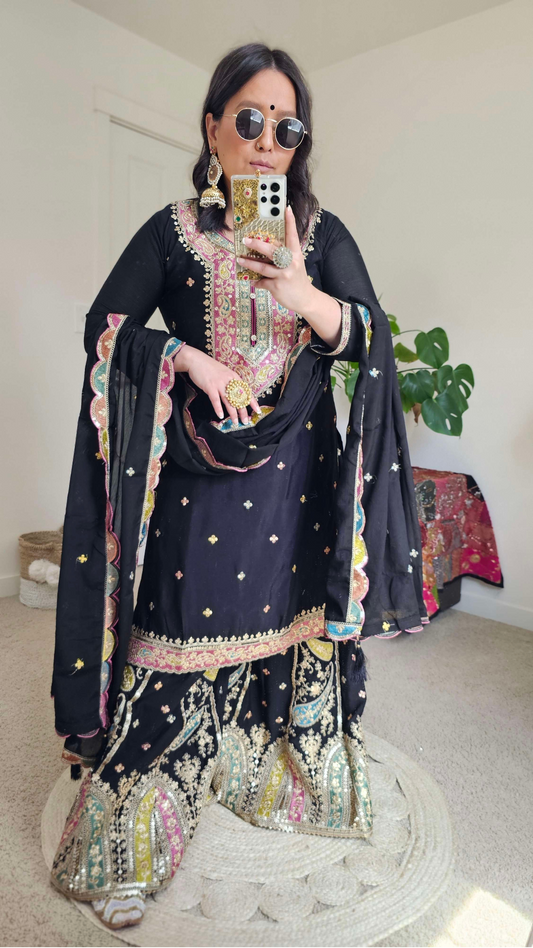 MAIYA SHARARA BLACK