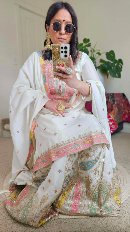 MAIYA SHARARA OFF-WHITE