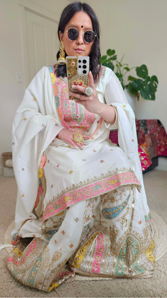 MAIYA SHARARA OFF-WHITE