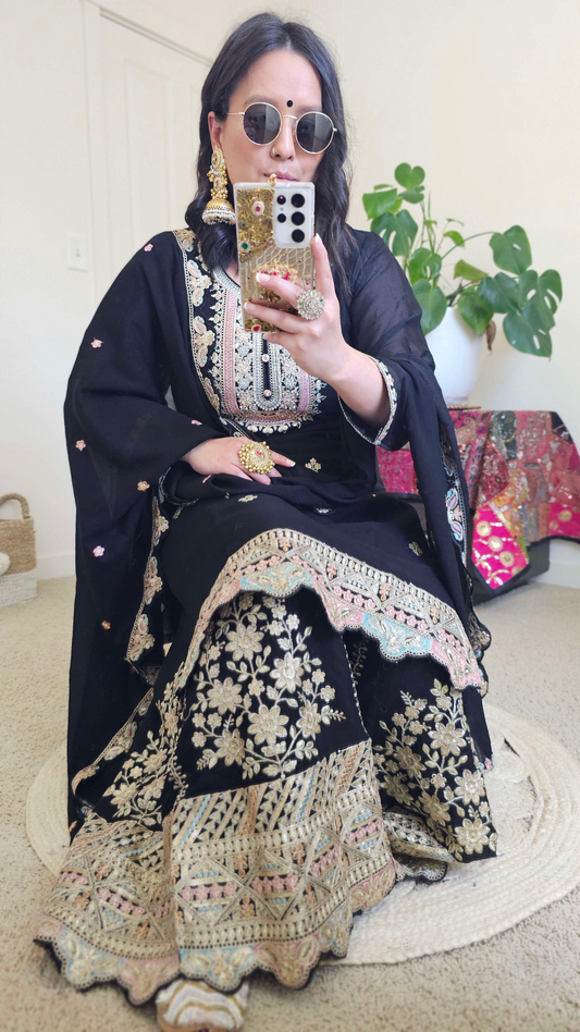 PRIYA SHARARA BLACK