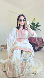 MAIYA SHARARA OFF-WHITE