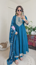 PARVATI ANARKALI TEAL