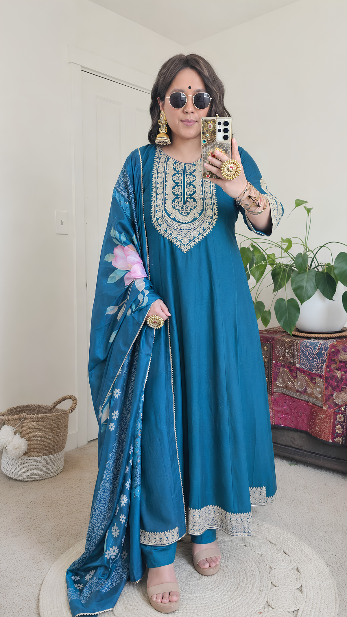 PARVATI ANARKALI TEAL