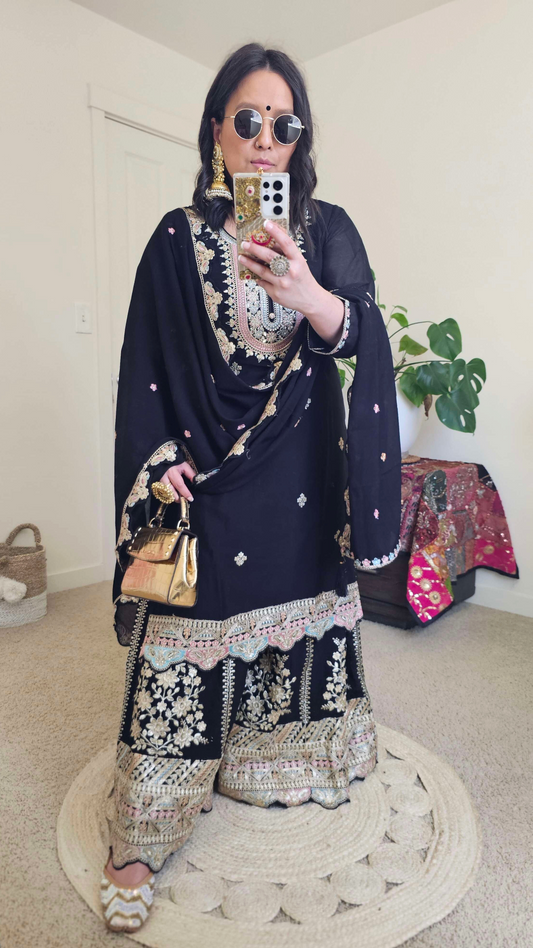 PRIYA SHARARA BLACK