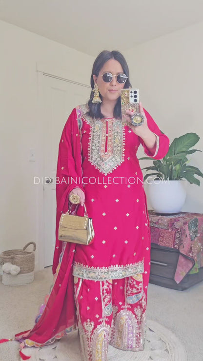 MAIYA SHARARA RED